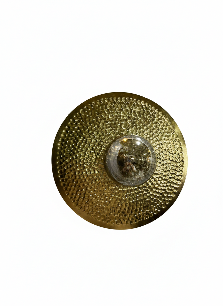 Modern Hammered Brass Circular