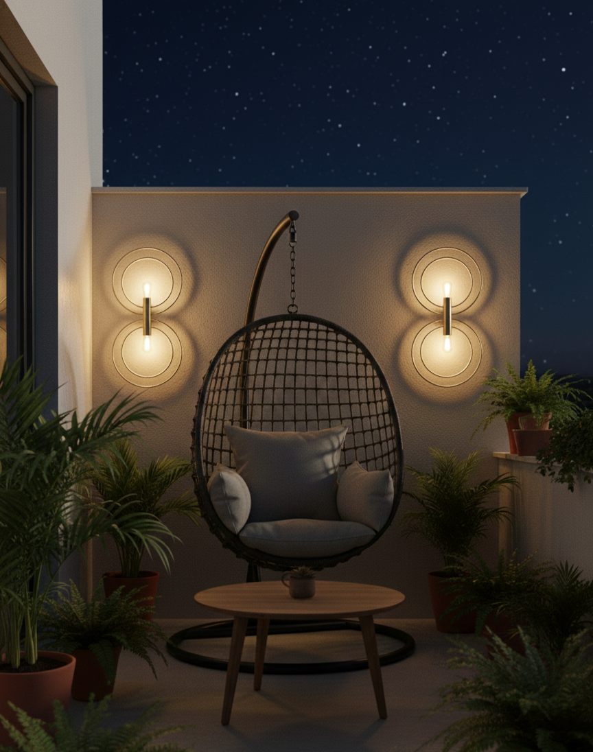 Double Concentric Ring Wall Sconce